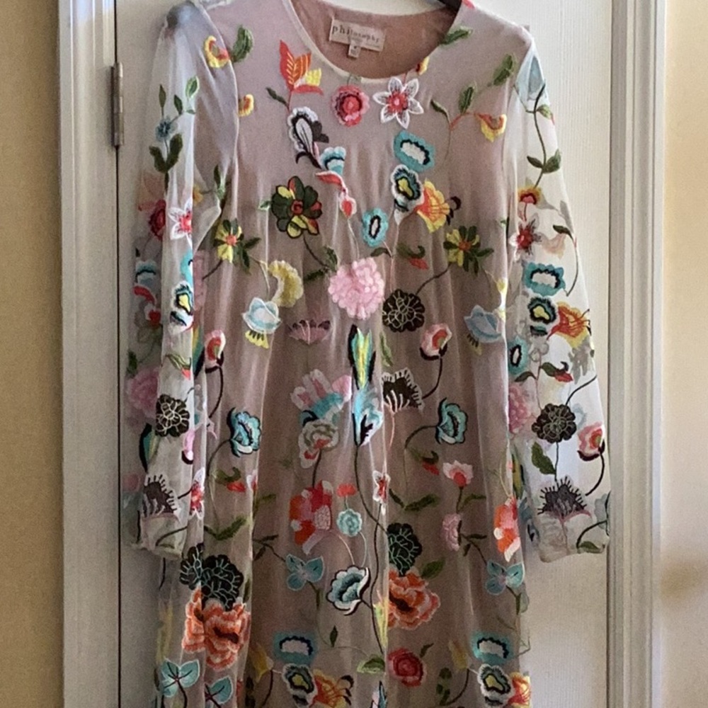 Floral Embroidered Long Sleeve Dress